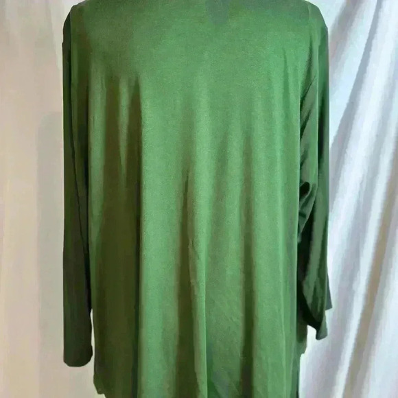Michael Kors Green Long Sleeve Sheer Blouse (Size 2XL) - Picture 4 of 10